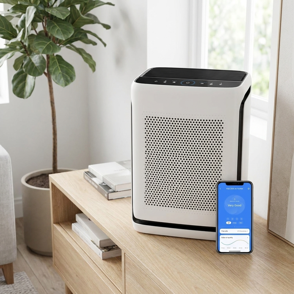 Air Purifier with Laser Particle Sensor | App Control and Auto Mode | Covers Large Rooms and Open Floor Plans Quietly