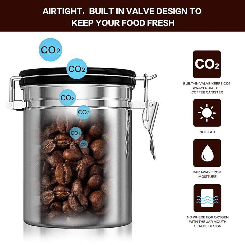 Airtight Coffee Container | Clamp Lid Storage Canister
