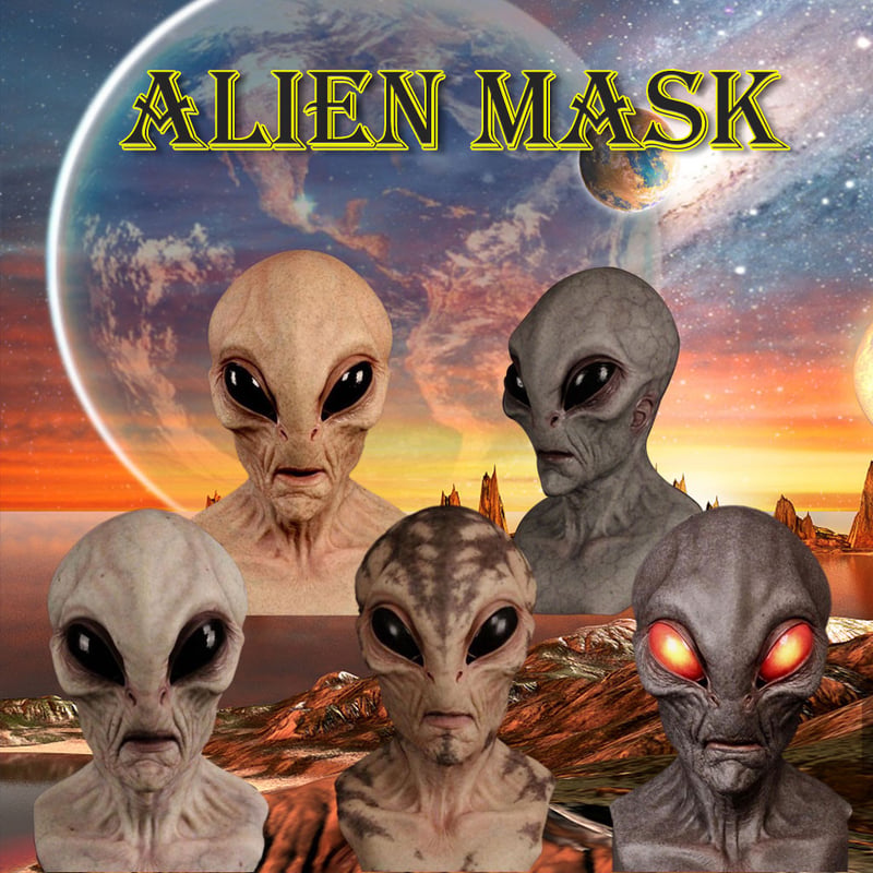 Alien Silicone Mask | Realistic Sci-Fi Costume Design | Breathable Foam-Lined Fit for Halloween Parties & Pranks