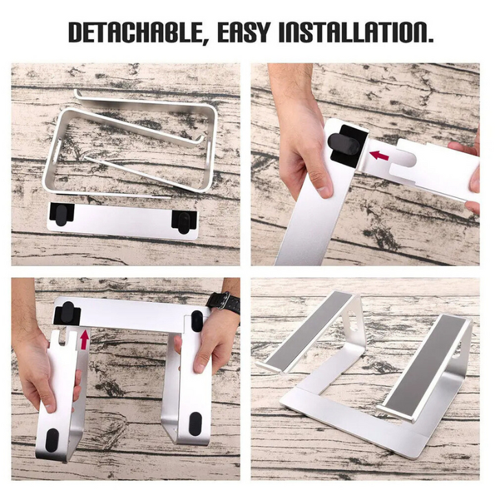 Aluminium Vertical Laptop Stand | Non-Slip Adjustable Riser for Desk | Ergonomic Design for Neck and Shoulder Support