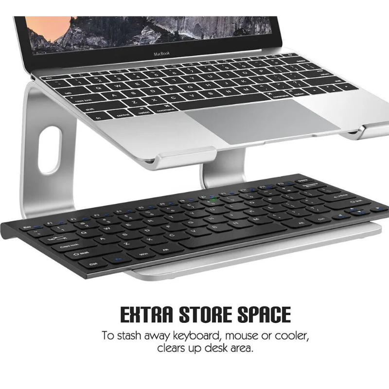 Aluminium Vertical Laptop Stand | Non-Slip Adjustable Riser for Desk | Ergonomic Design for Neck and Shoulder Support