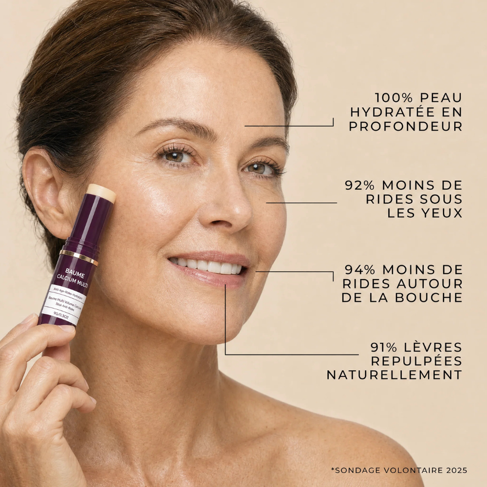 Anti-Age Balm Stick for Face & Lips | Calcium & Bio-Collagen Formula | Hydrates, Plumps and Smooths Fine Lines Daily