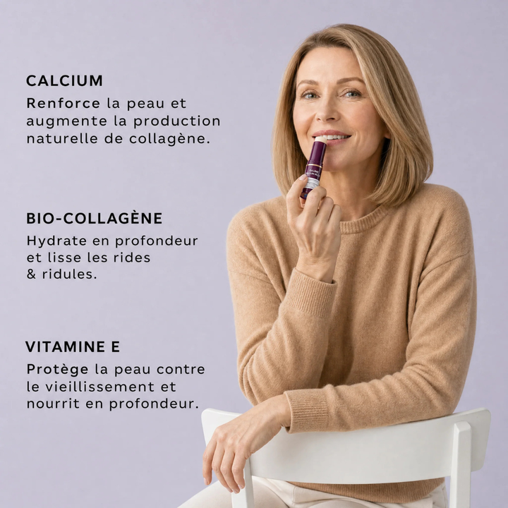Anti-Age Balm Stick for Face &amp; Lips | Calcium &amp; Bio-Collagen Formula | Hydrates, Plumps and Smooths Fine Lines Daily