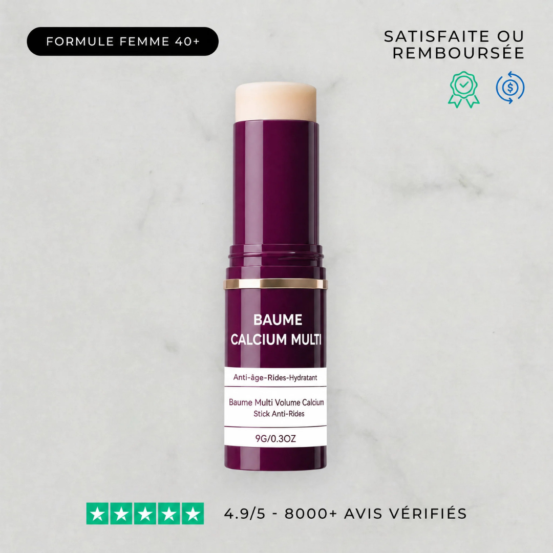 Anti-Age Balm Stick for Face & Lips | Calcium & Bio-Collagen Formula | Hydrates, Plumps and Smooths Fine Lines Daily