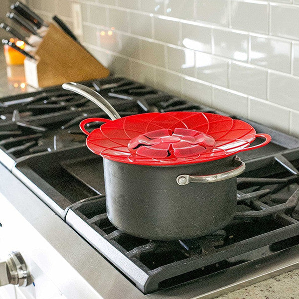 Anti-Spill Lid Cover Silicone | Boil-Over Spill Stopper, Heat-Resistant, Microwave Safe | Prevents Stovetop Spills and Mess