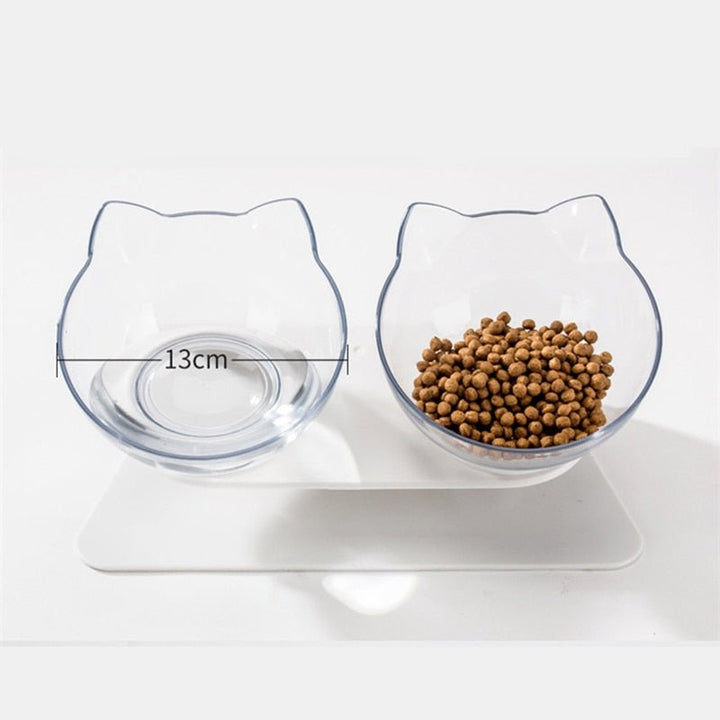 Anti-Vomiting Cat Bowl | Forward Tilt, Lift-Out Twin Bowls