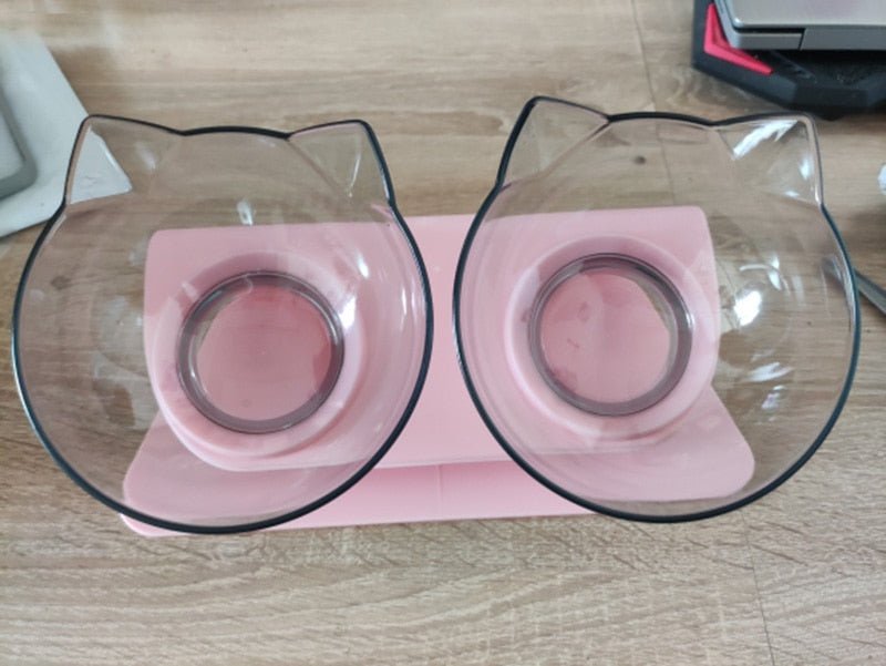 Anti-Vomiting Cat Bowl | Forward Tilt, Lift-Out Twin Bowls