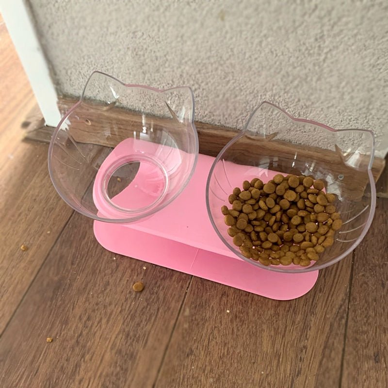 Anti-Vomiting Cat Bowl | Forward Tilt, Lift-Out Twin Bowls