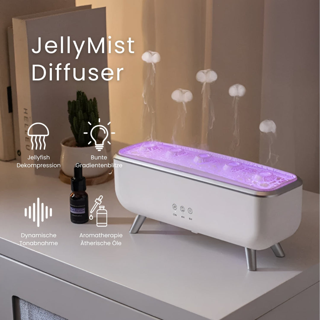 Aroma Diffuser ABS Plastic, 300 ml Tank | White, Jellyfish Mist Effect | Two Mist Modes, LED Colour Light, Remote &amp; Timer