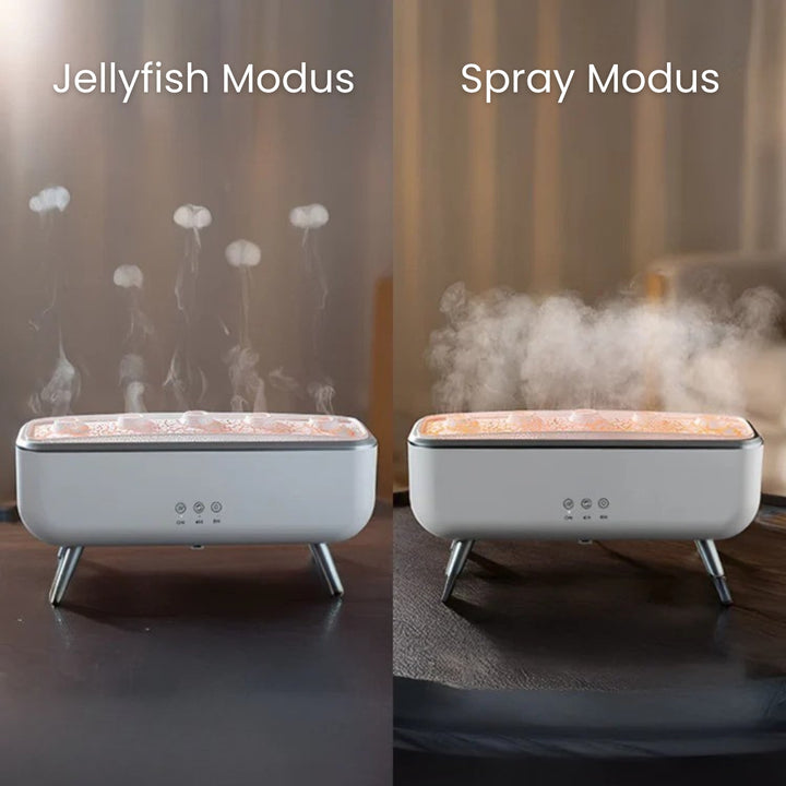Aroma Diffuser ABS Plastic, 300 ml Tank | White, Jellyfish Mist Effect | Two Mist Modes, LED Colour Light, Remote &amp; Timer