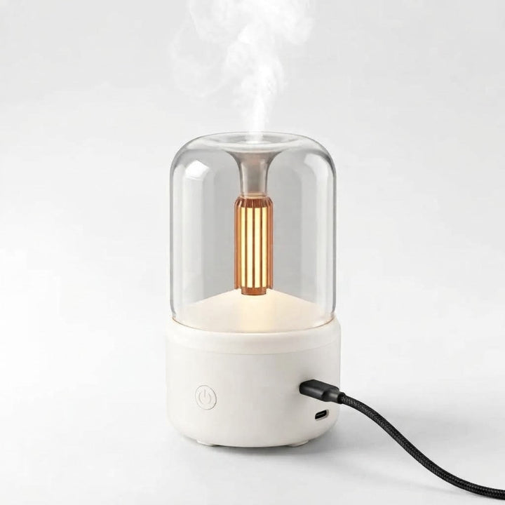 Aroma Diffuser Ultrasonic Humidifier Compact with Candlelight Effect