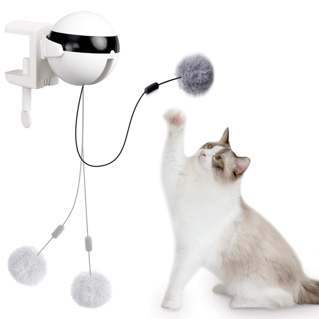Automatic Cat Toy Ball | Rising Cord Teaser, Edge Clamp
