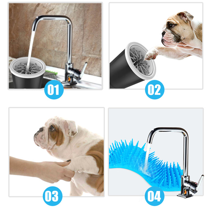Automatic Dog Paw Washer | USB Rechargeable with Rotating Silicone Bristles | Removes Mud and Dirt in Just Minutes