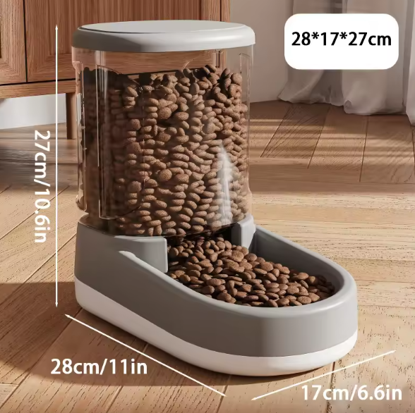 Automatic Food and Water Dispenser Set | Self-Refilling, Tilted Bowls | BPA-Free Plastic for Cats &amp; Small Dogs