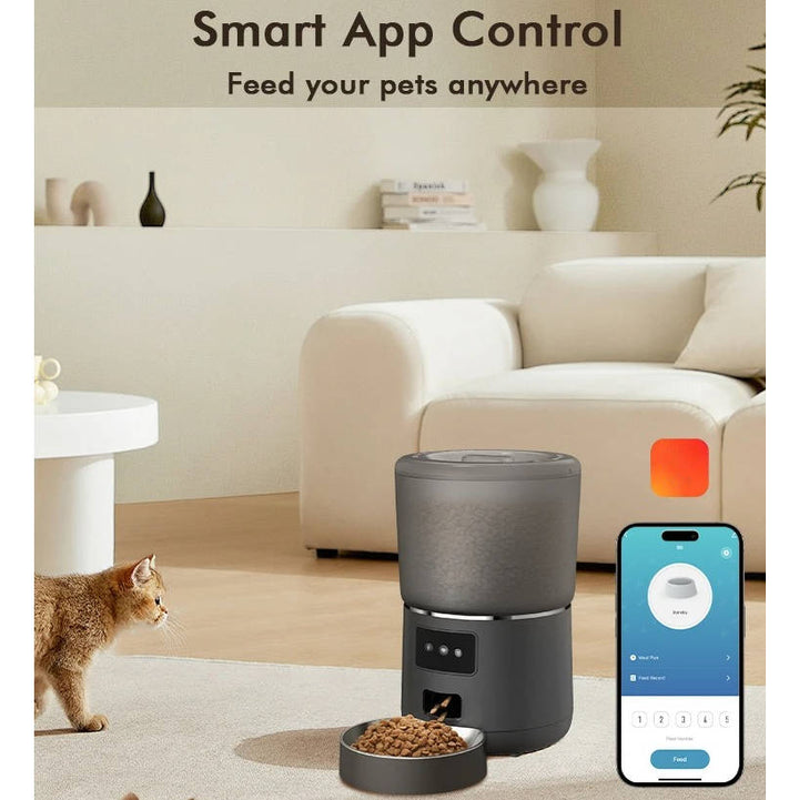 Automatic Pet Feeder Stainless Steel Bowl App Controlled