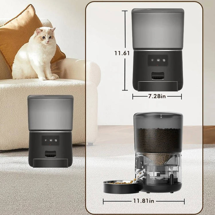 Automatic Pet Feeder Stainless Steel Bowl App Controlled