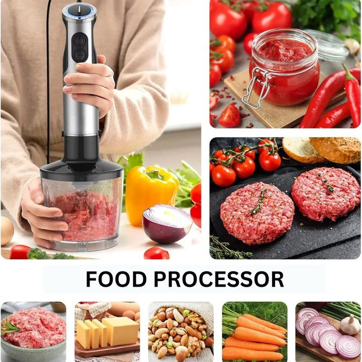 5-in-1 Immersion Handheld Blender Set | 1000W Copper Motor, 12 Speeds + Turbo | Stainless Steel Blades for Smoothies &amp; Soups 6