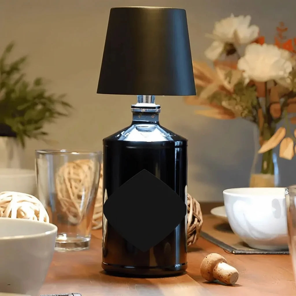 Bottle Table Lamp Iron | USB Rechargeable LED Cap with 3 Light Tones | Cordless Mood Lighting for Desk, Shelf & Events 1
