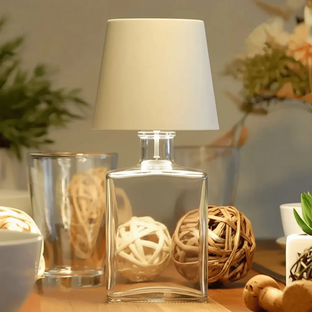Bottle Table Lamp Iron | USB Rechargeable LED Cap with 3 Light Tones | Cordless Mood Lighting for Desk, Shelf & Events 2