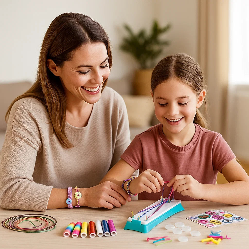 Bracelet Making Kit Braiding Board & Thread Set | Weaving Patterns for Friendship Bracelets | Group Craft Activity 1