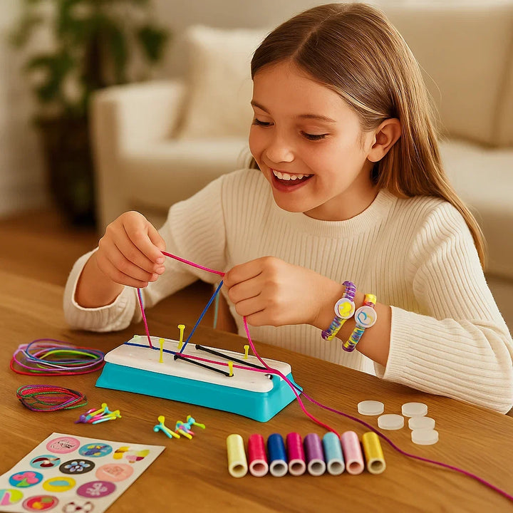 Bracelet Making Kit Braiding Board &amp; Thread Set | Weaving Patterns for Friendship Bracelets | Group Craft Activity 2
