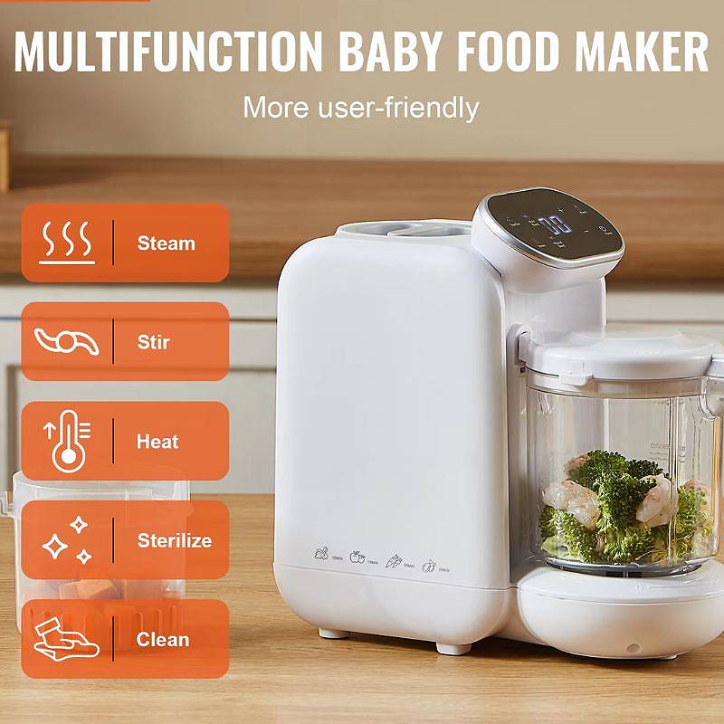 Baby Food Maker 5-in-1 | Steam, Blend, Sterilise &amp; Warm | Safety Features for Effortless, Quiet Meal Prep with Tritan Cup