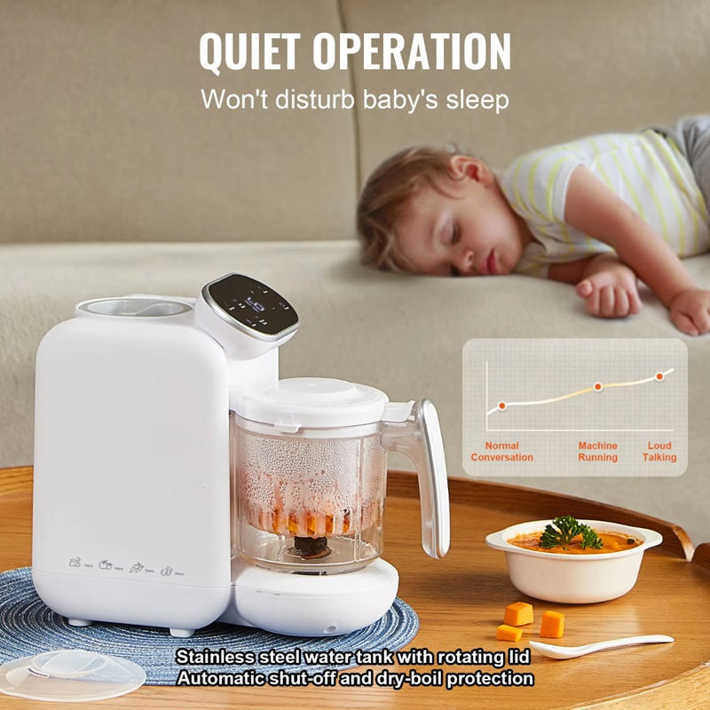Baby Food Maker 5-in-1 | Steam, Blend, Sterilise &amp; Warm | Safety Features for Effortless, Quiet Meal Prep with Tritan Cup