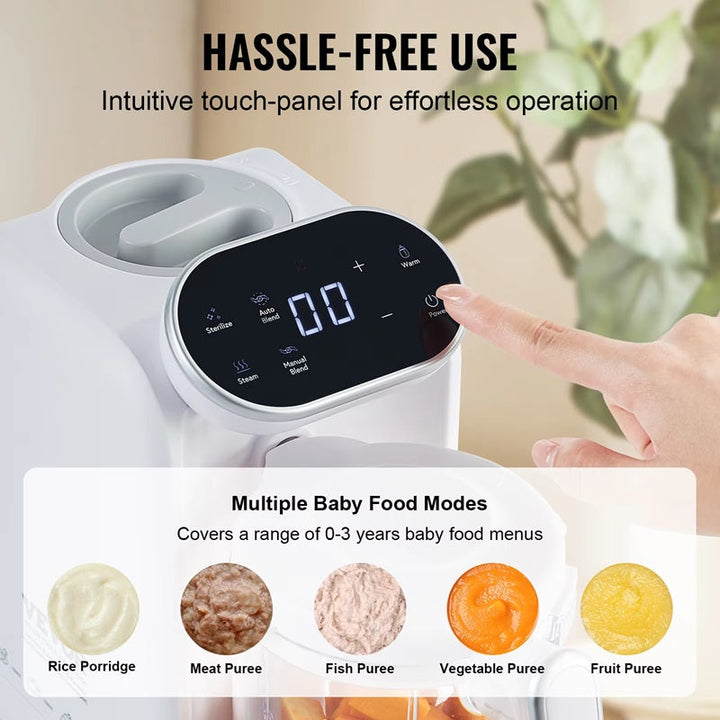 Baby Food Maker 5-in-1 | Steam, Blend, Sterilise &amp; Warm | Safety Features for Effortless, Quiet Meal Prep with Tritan Cup
