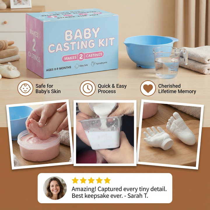 Baby Hand Footprint Keepsake Kit All-in-One Decorating Set