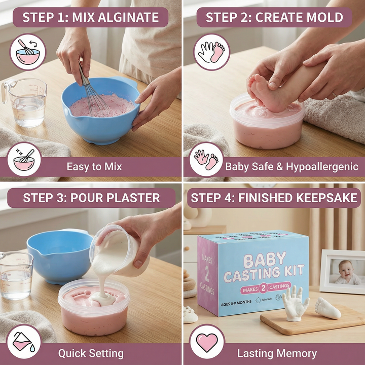 Baby Hand Footprint Keepsake Kit All-in-One Decorating Set
