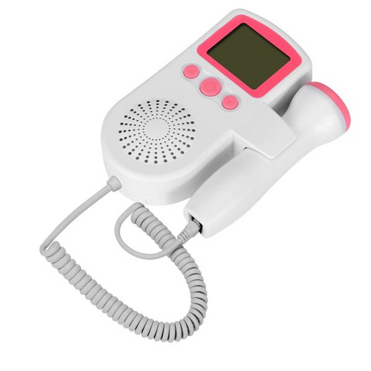 Baby Heartbeat Monitor with 3 MHz Probe | LCD Display, 3 Measuring Modes | Batteries &amp; Probe Included, CE Certified