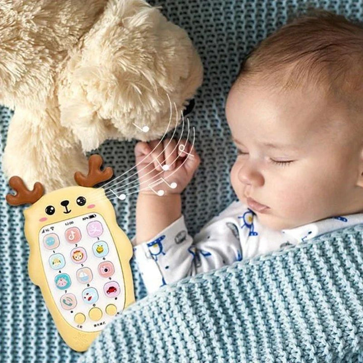 Baby Learning Phone Toy Silicone | Bilingual Voice Modes &amp; Soothing Teether | Sensory Play for Infants &amp; Toddlers