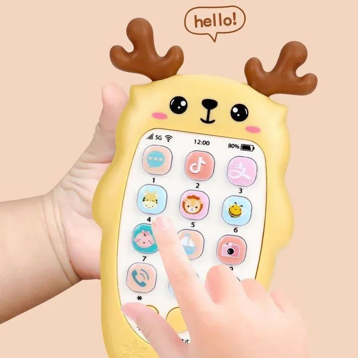 Baby Learning Phone Toy Silicone | Bilingual Voice Modes &amp; Soothing Teether | Sensory Play for Infants &amp; Toddlers