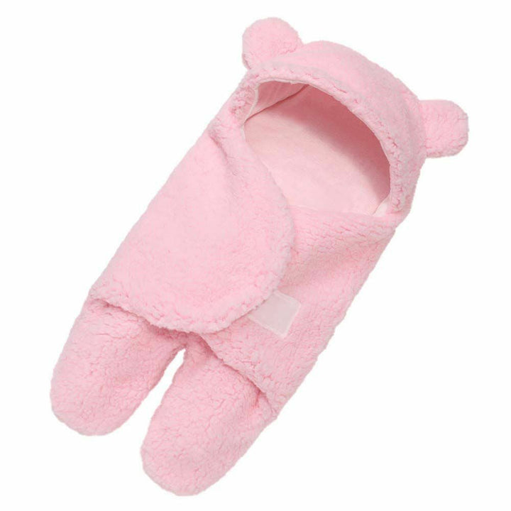 Baby Swaddle Blanket Fleece | Hooded Wrap with Inner Arm Mitts | Soft Cotton-Lined Sleeping Bag for Newborns 0-6 Months