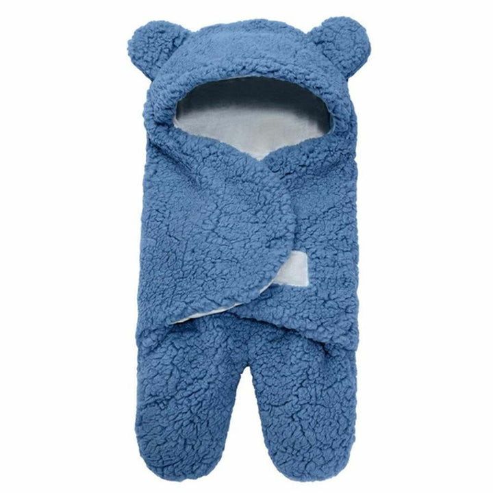 Baby Swaddle Blanket Fleece | Hooded Wrap with Inner Arm Mitts | Soft Cotton-Lined Sleeping Bag for Newborns 0-6 Months