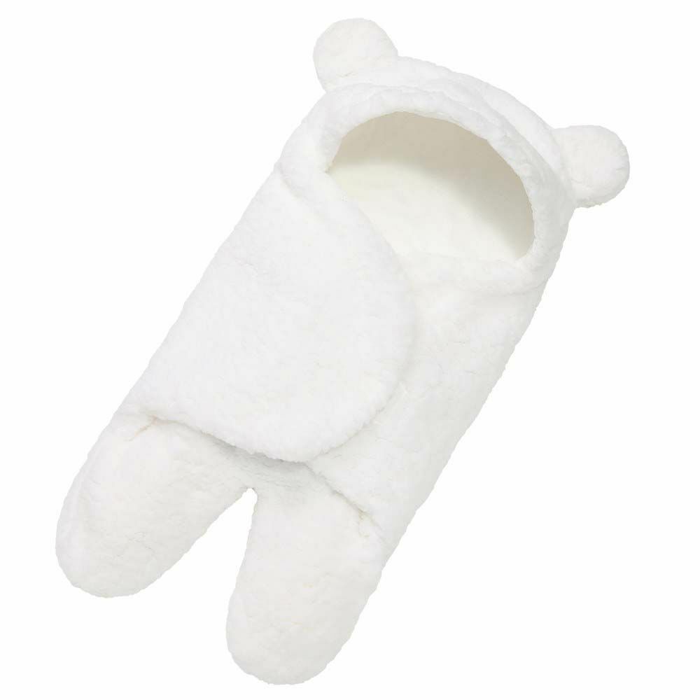 Baby Swaddle Blanket Fleece | Hooded Wrap with Inner Arm Mitts | Soft Cotton-Lined Sleeping Bag for Newborns 0-6 Months