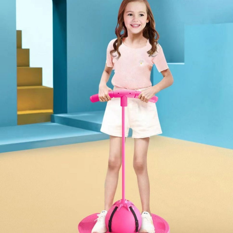 Balance Hop Ball for Kids | Removable Foam Handles for All Skill Levels | Non-Slip Platform for Indoor and Outdoor Use