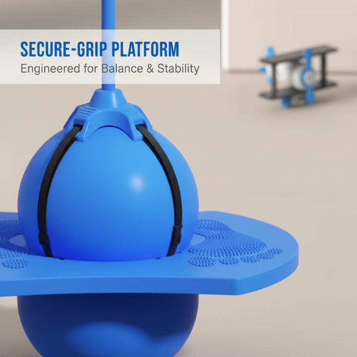 Balance Hop Ball for Kids | Removable Foam Handles for All Skill Levels | Non-Slip Platform for Indoor and Outdoor Use