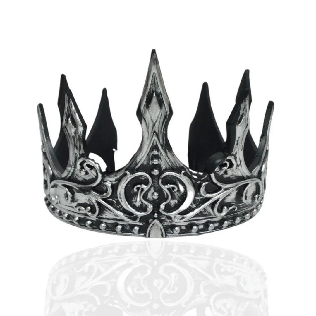 Baroque Metal Crown Costume Tiara Imitation Gem Accents