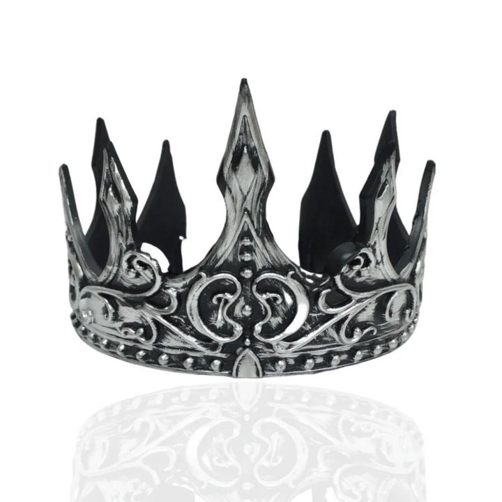 Baroque Metal Crown Costume Tiara Imitation Gem Accents