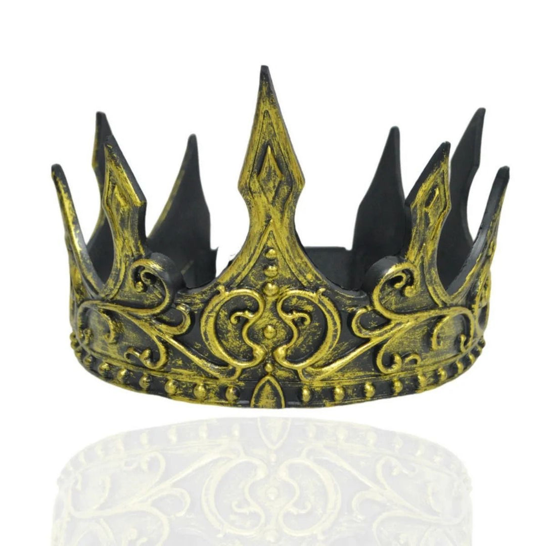 Baroque Metal Crown Costume Tiara Imitation Gem Accents