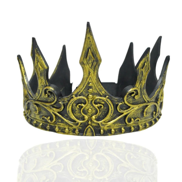 Baroque Metal Crown Costume Tiara Imitation Gem Accents