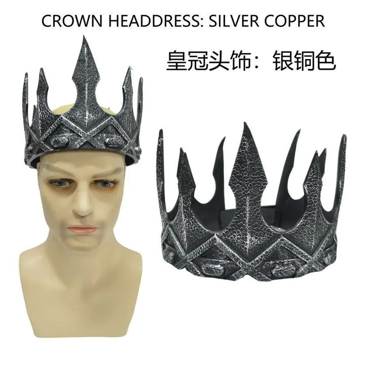 Baroque Metal Crown Costume Tiara Imitation Gem Accents