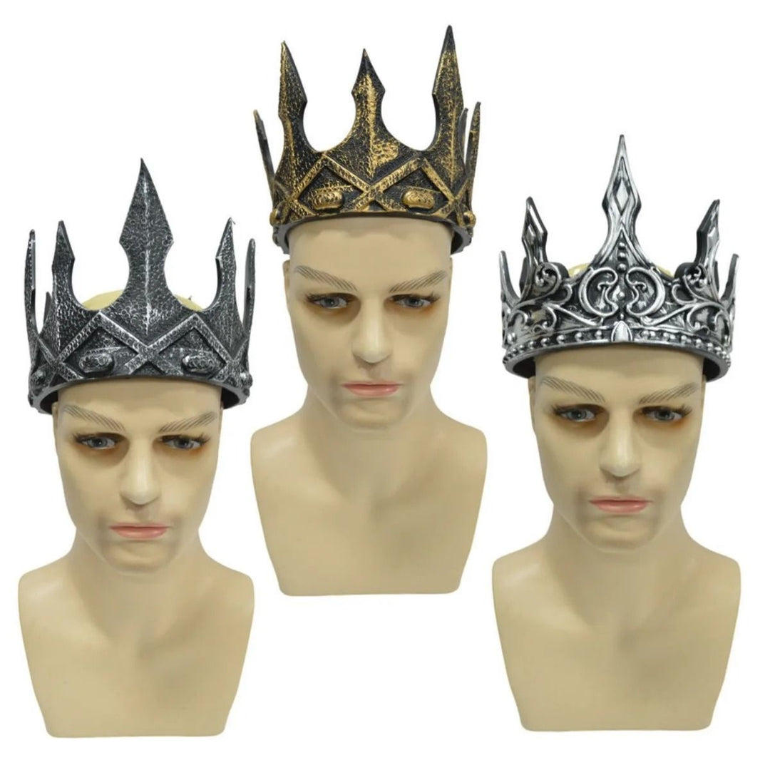 Baroque Metal Crown Costume Tiara Imitation Gem Accents