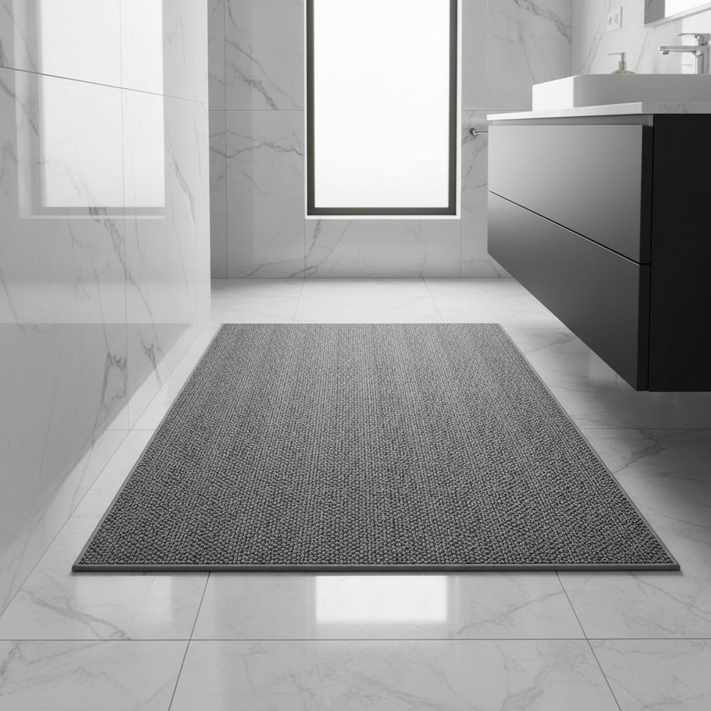 Bath Mat | Absorbent Quick-Dry Looped Pile with Low Profile and Bound Edge