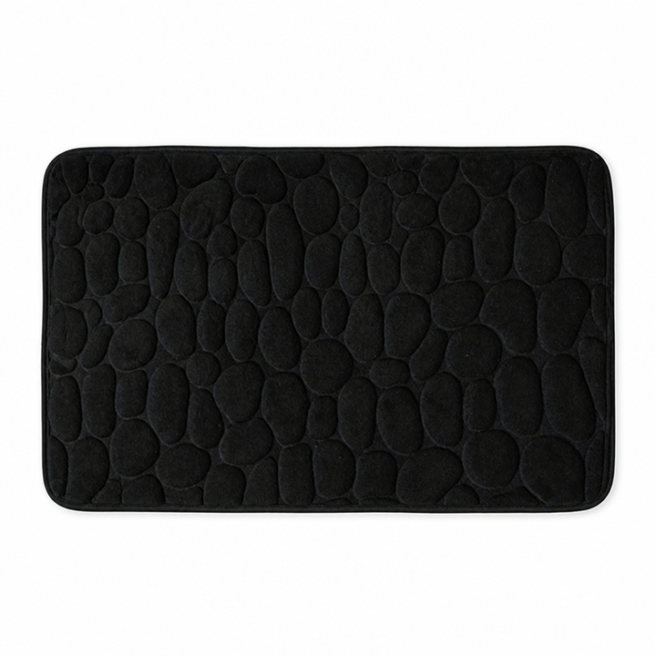 Bath Mat With Anti-slip Coating | Embossed Pebble Memory Foam Mat for Bathrooms