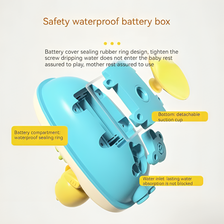 Bath Toy Shower Head Battery Operated Suction Cup with Water Circulation
