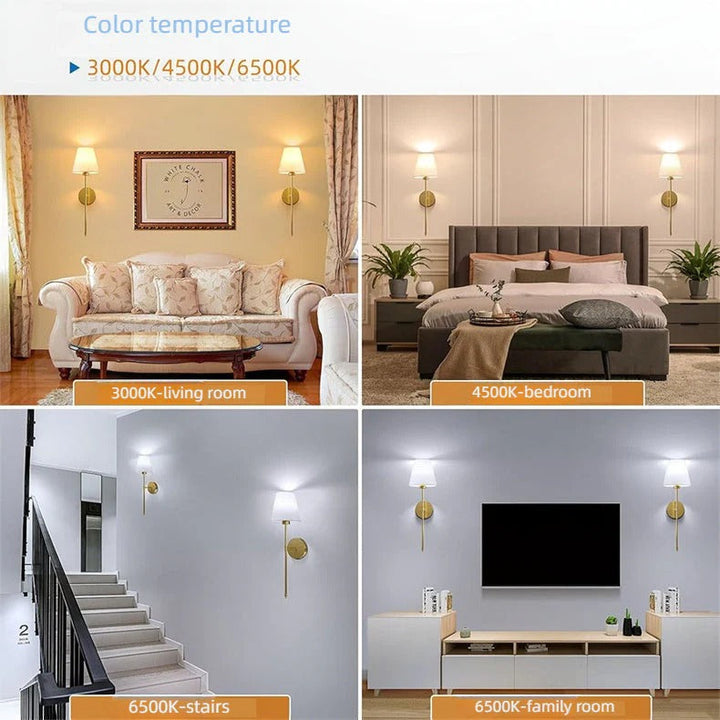 Battery Operated Wall Sconce Wireless Fabric Shade with Touch Dimming