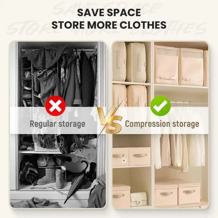 Bedding Storage Bag Non-Woven Fabric | Compressible, No Vacuum Pump Needed | Saves Up to 40% Space in Closets and Wardrobes