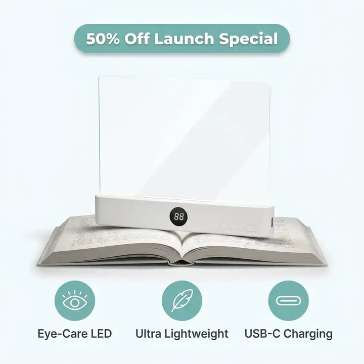 Bedside Reading Light | Focused Beam Keeps Partner in the Dark | Flicker-Free Panel with Micro-Etched Lens for Shadow-Free Clarity